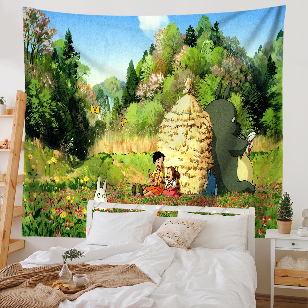 Thảm Treo Tường Trang Trí Phòng Ngủ Hình totoro Đáng Yêu (Có Kẹp)