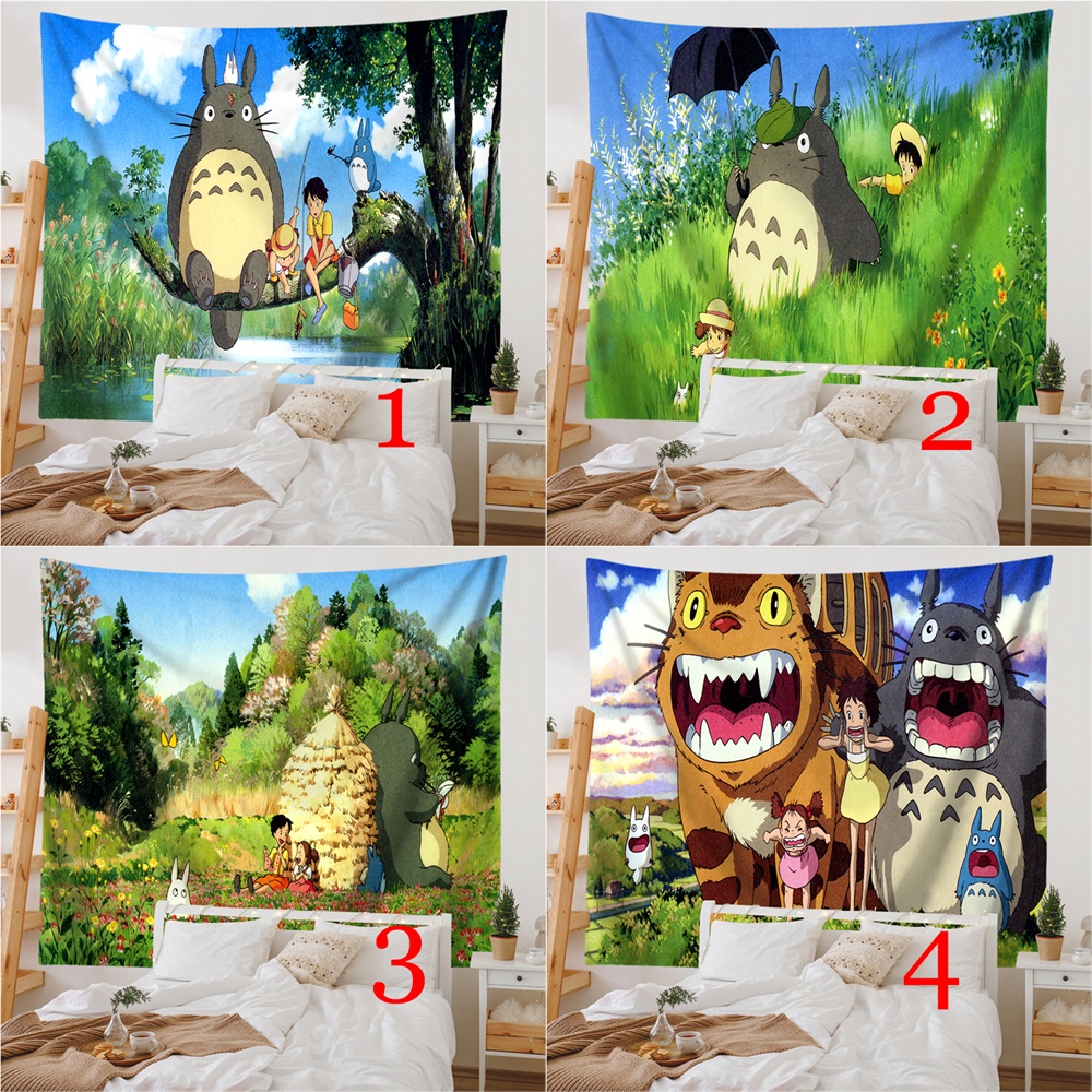 Thảm Treo Tường Trang Trí Phòng Ngủ Hình totoro Đáng Yêu (Có Kẹp)