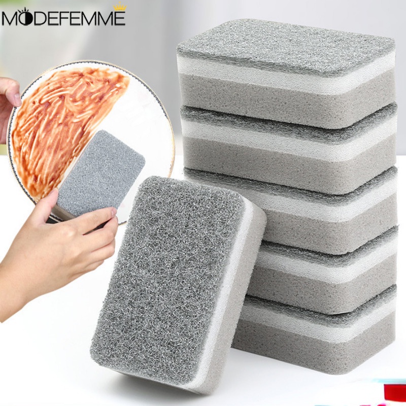 [Fatured] Miếng Bọt Biển Rửa Chén / Miếng Rửa Chén / Mút Rửa Chén / Tường Rửa Chén Hai Mặt Loại Bỏ Vết Bẩn / Khăn Lau Dầu Mạnh Mẽ Cho Nhà Bếp