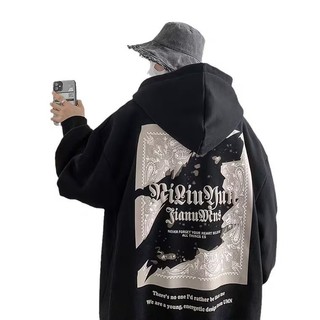 Áo nỉ Nam Xuân Thu Hiphop Kích Thước Lớn Vintage Cặp Đôi Mũ Trùm Đầu