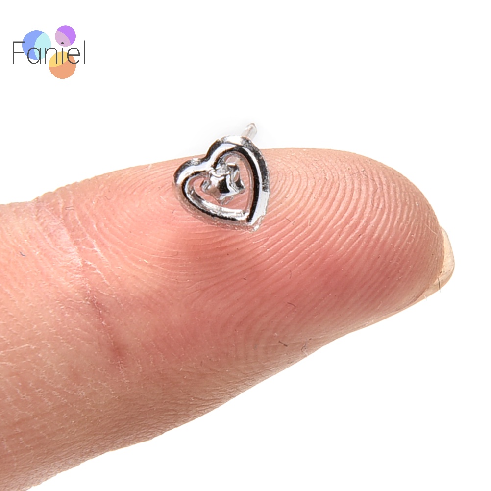 {faniel} Set 24 Đôi Bông Tai Nhựa Mạ Bạc Thời Trang Bán Sỉ M I