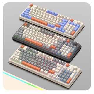 Bàn phím giả cơ gaming K82 - Bàn phím chơi game thiết kế 94 phím có đèn led 7 màu kèm theo nút vặn âm lượng Lff0828