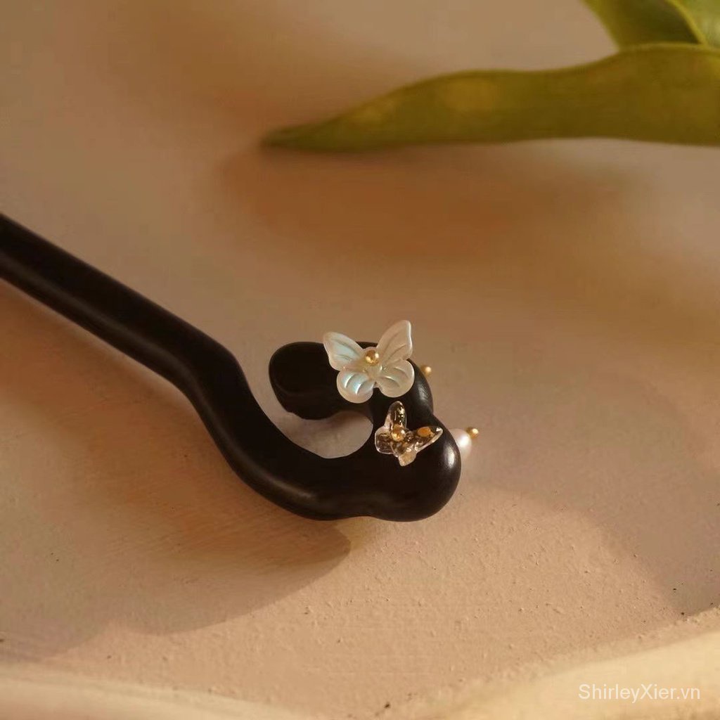 Trâm Cài Tóc Bằng Mây Phối Tua Rua Phong Cách hanfu Đơn Giản