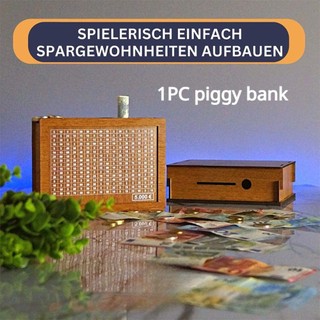 Hộp đựng tiền WOOLYNOOK, Ngân hàng heo đất bằng gỗ thủ công, Sử dụng tại nhà với mục tiêu tiết kiệm tiền Bộ đếm Hộp tiết kiệm tiền có thể tái sử dụng giúp thói quen tiết kiệm
