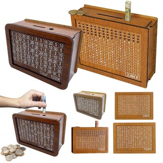 Ngân hàng heo đất COZYNEST, Hộp đựng tiền thủ công có thể tái sử dụng, Sử dụng tại nhà bằng gỗ với mục tiêu tiết kiệm tiền Hộp tiết kiệm tiền Bộ đếm giúp thói quen tiết kiệm