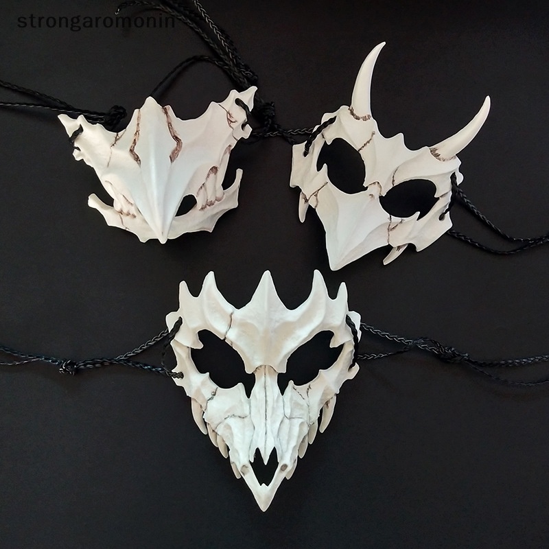 ST Đảng Mặt nạ Răng Dài Demon Skeleton Nửa Mặt nạ Sói Rồng Hổ Houjuu Nue Mặt nạ Cosplay Halloween Trang Phục Đạo Cụ ST