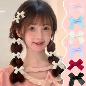 Kẹp Tóc Nơ Ruy Băng Bằng satin Màu Kẹo Thời Trang Hàn Quốc Cho Nữ / Phụ Kiện Tóc Nhỏ Phổ Biến
