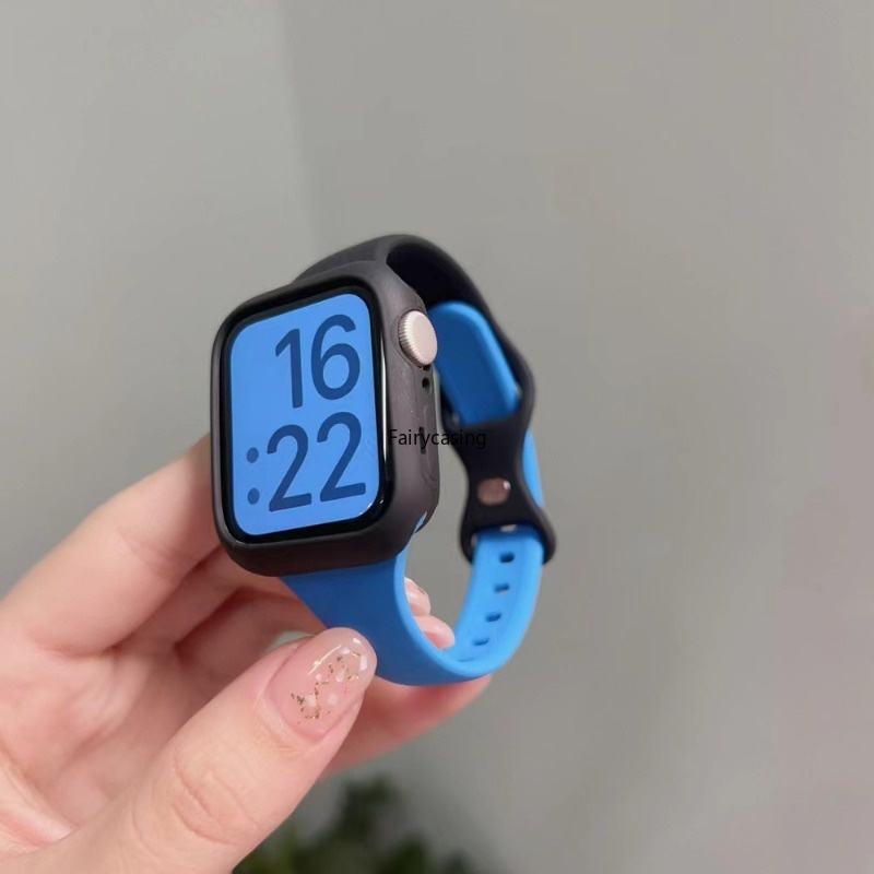 Dây đeo màu kép cho Apple Watch 46MM Band Ultra 2 49mm 45mm 44mm 42mm 41mm 40mm 38mm Vòng đeo tay thể thao Correa iwatch Series 10 9 Ultra 7 Se 3 6 8 5 4