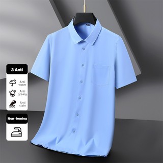 Áo Sơ Mi Nam Tay Ngắn Màu Trơn Chống Thấm Nước Chống Bám Bẩn size Lớn 10xl 9xl 7xl 8xl