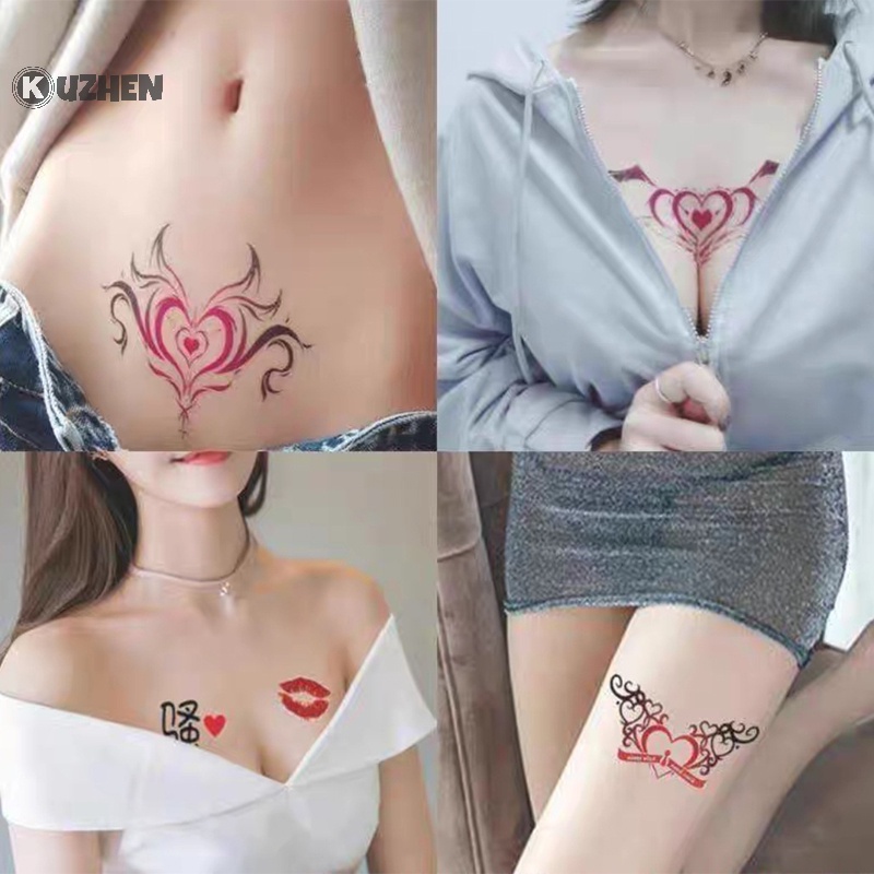 Kuzhen Bộ 10 Hình Xăm Dán Tạm Thời Chống Nước Hình Nữ Hoàng Tình Yêu Nóng Bỏng