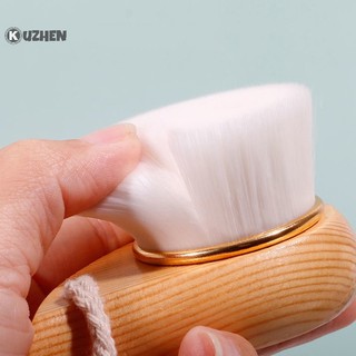 Kuzhen 1 Cọ Rửa Mặt Làm Sạch Da Với Tay Cầm Bằng Gỗ Lông Mềm