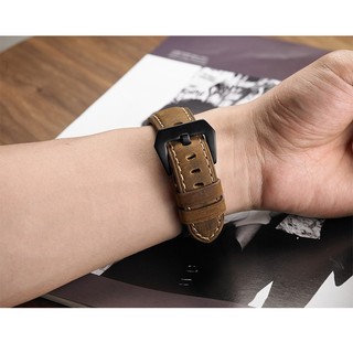 20mm 22mm Mới Ngựa Điên Da Bò Dây Da Cho Huami Amazfit Bip 6 / 5 Bip3 Pro GTS 2 3 4 mini Dây Phát Hành Nhanh
