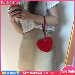 【Giao hàng từ Hà Nội】[Giao hàng tại chỗ]Ví da mini cầm tay hình trái tim thời trang Hàn Quốc cho nữ