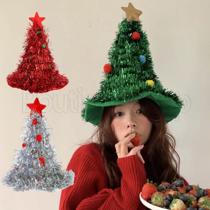 Mũ Giáng Sinh Lấp Lánh / Mũ Hình Cây Thông Giáng Sinh Bằng Lụa Lấp Lánh ...