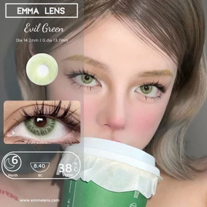 Kính Áp Tròng Evil Green | Lens Xanh Tây Giãn | Emma Lens