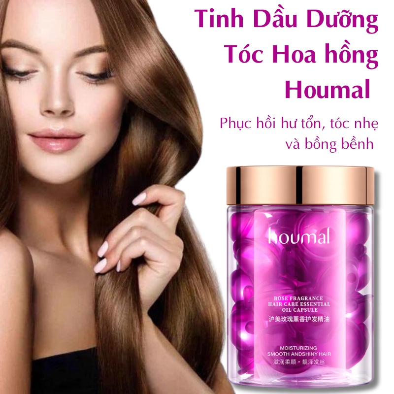 Tinh Dầu Dưỡng Tóc Hoa Hồng Houmal Dưỡng Ẩm Sâu, Phục Hồi Tóc Khô Hư Tổn, Mang Đến Mái Tóc Mềm Mại, Bồn
