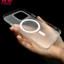 0.8mm Ultra Thin Matte Clear Magnetic Phone Case For iPhone 15 14 12 13 Pro Max 15 Plus Slim Solid Color Translucent PC Shockproof Hard Cover