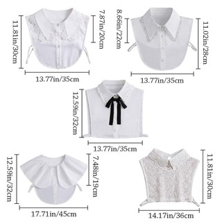 Áo sơ mi nữ cotton cổ giả có thể tháo rời, phong cách cổ điển