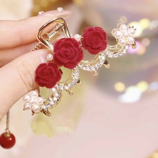 Kẹp Tóc Đuôi Ngựa Một Nửa Đính Ngọc Trai lily Cao Cấp Dòng mori