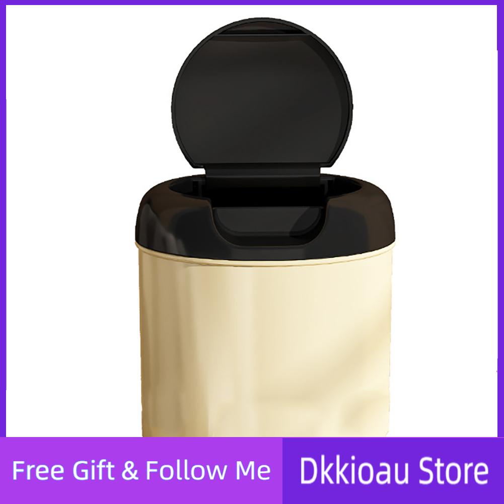 Dkkioau Desktop Trash Can Flip Lid Waste Garbage Bin Practical for Home
