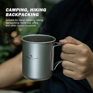Boundless Voyage- 450ml Cốc Titan Có Bộ Lọc Cắm Trại Ngoài Trời Trà Cà Phê Cốc Di Động Nhẹ Máy Pha Trà Du Lịch Drinkware