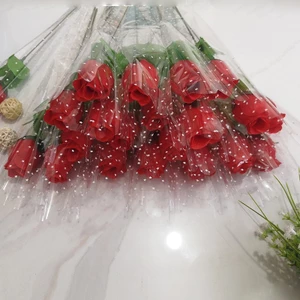 Bó Hoa Hồng Giả Bằng Vải flannel Trang Trí Nhà Cửa / Lễ Tình Nhân