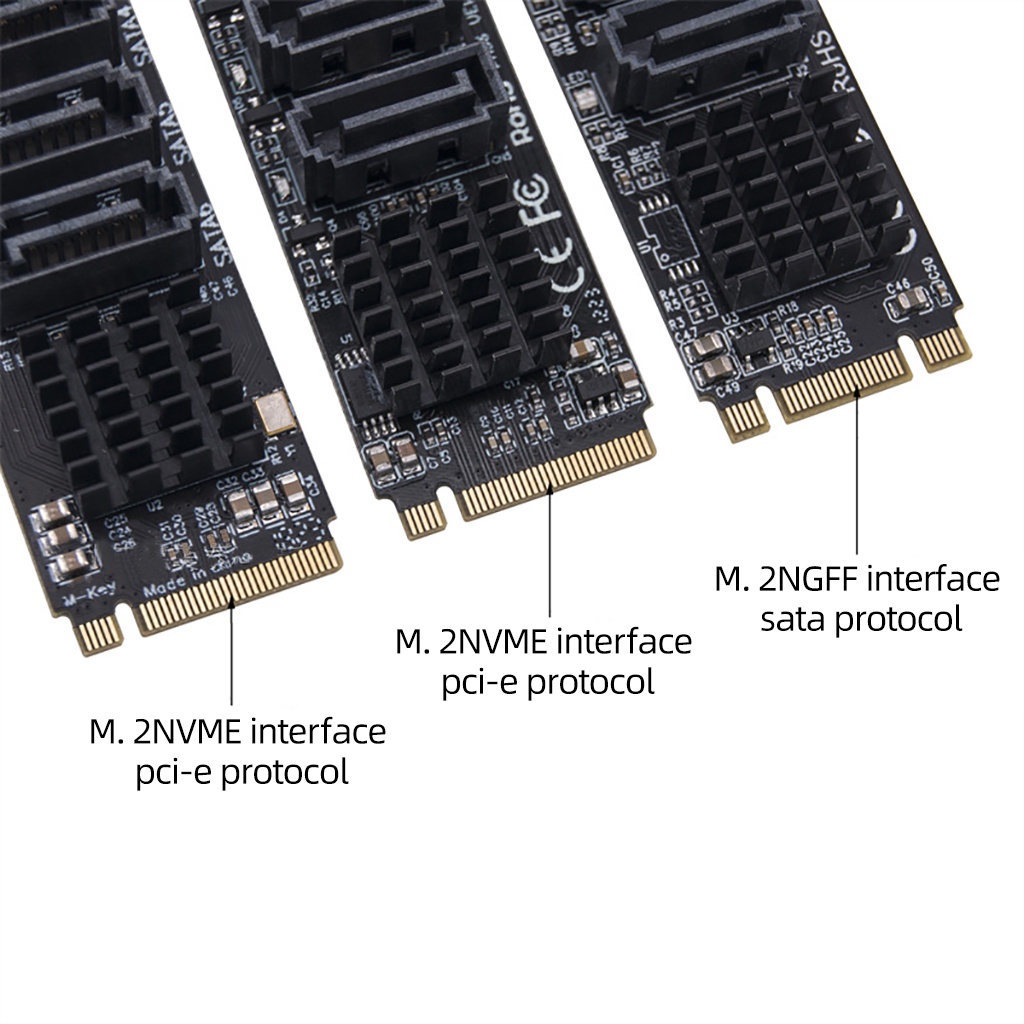 Card Mở Rộng m.2 Sang sata 3.0 m2 m Lừa Pcie 5 / 6 Cổng sata3.0 6gbps Thẻ