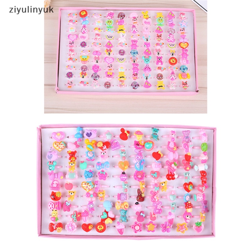 Ziyulinyuk Set 10 Nhẫn Nhựa Hoạt Hình Dễ Thương Cho Bé