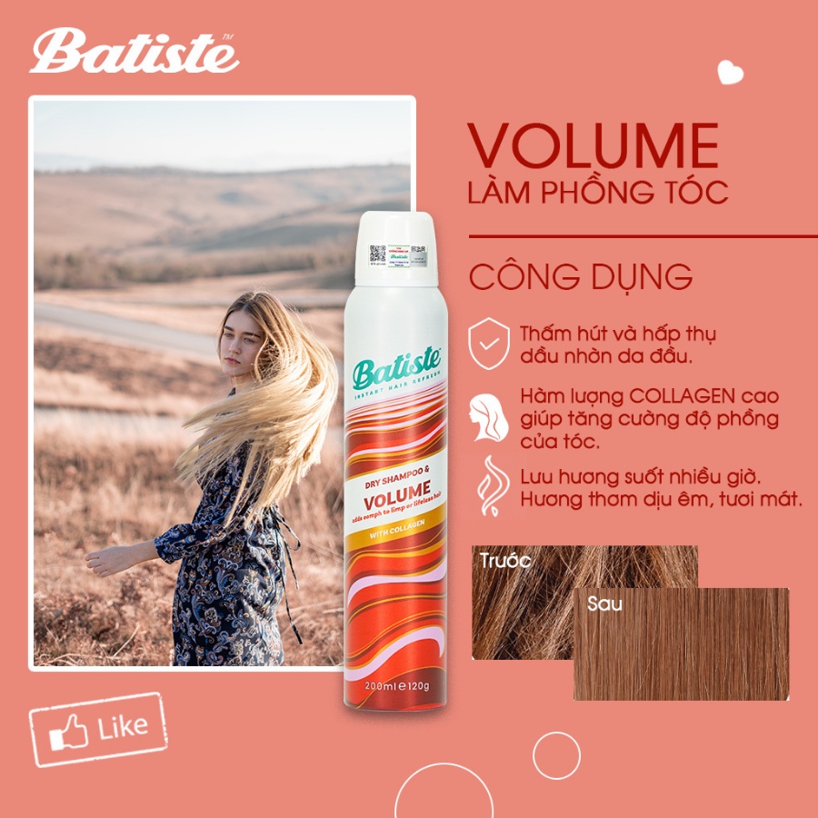 Ảnh Dầu Gội Khô Batiste Dry Shampoo Loại Bỏ Dầu Nhờn, Nhiều Hương 50ml/200ml Phồng Tóc Tức Thì Daily Beauty 4