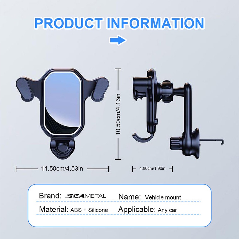 SEAMETAL Giá Đỡ Điện Thoại Gắn Xe Hơi Xoay 360° Điều Chỉnh Tiện Dụng