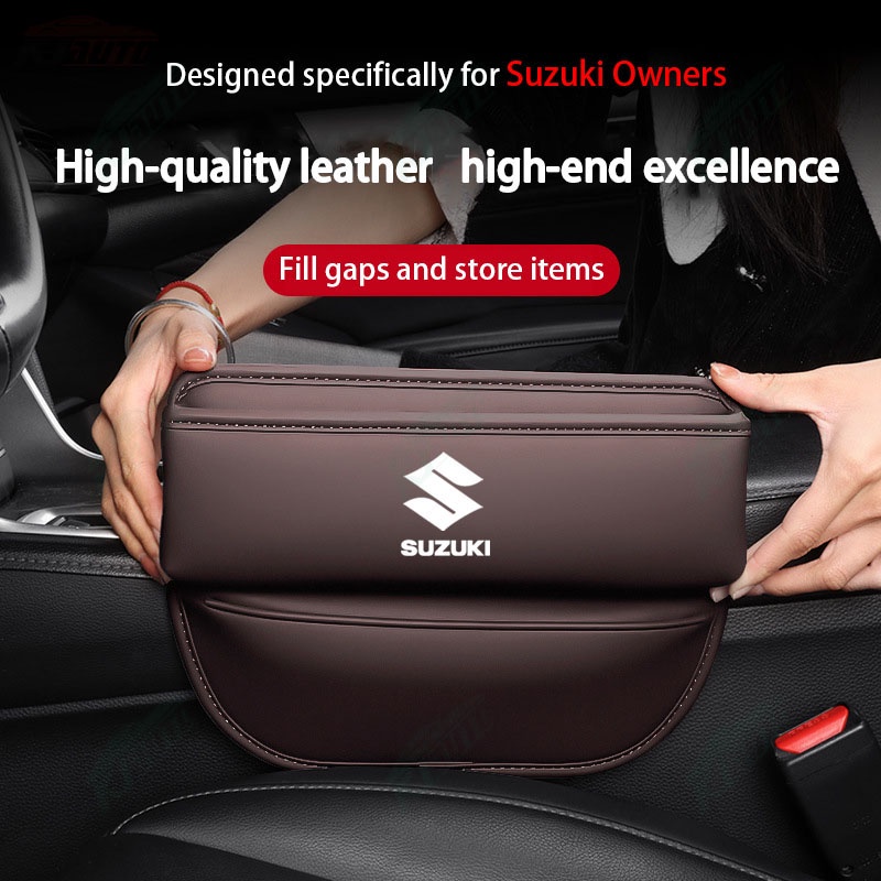 Hộp Da Đựng Đồ Gắn Khe Hở Ghế Ngồi Trang Trí Nội Thất Xe Hơi suzuki swift xl7 vitara jimny sx4 s-Ccross presso ciaz ertiga