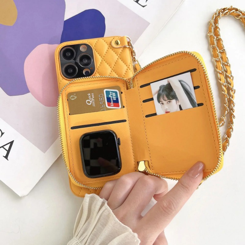 Ốp Điện Thoại Da pu Dạng Ví Có Dây Đeo Chéo Vai Cho iphone 15 14 13 12 11 pro max