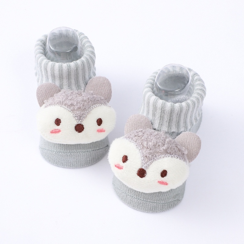 MIS 3 Cặp Hoạt Hình Cho Bé Giày Đi Bộ Đầu Tiên Dệt Kim Sơ Sinh Bé Trai Bé Gái Tất Giày Bốt Thời Trang Chống Trơn Trượt Trẻ Sơ Sinh Booti