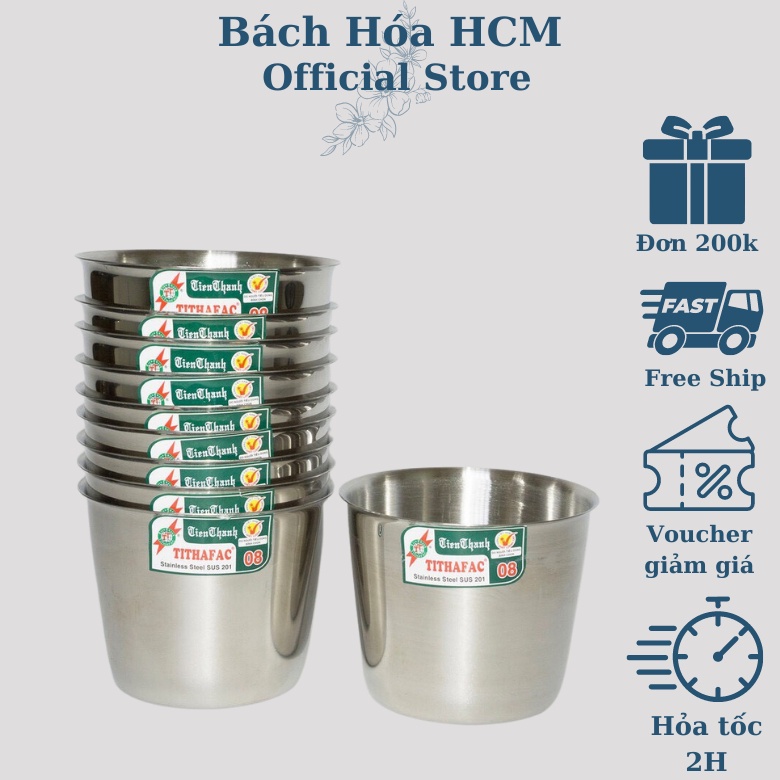 Ly inox làm đá, bánh flan inox 430 hàng Việt Nam đường kính 7cm, 8cm ...