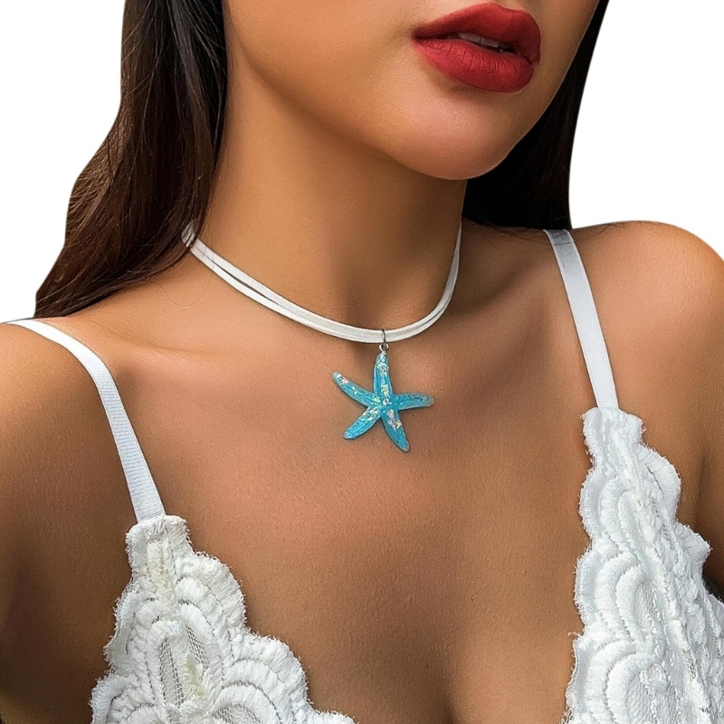 Coo Vòng Cổ choker Nhiều Lớp Mặt Sao Biển Lớn Thanh Lịch Thời Trang Dự Tiệc Đơn Giản