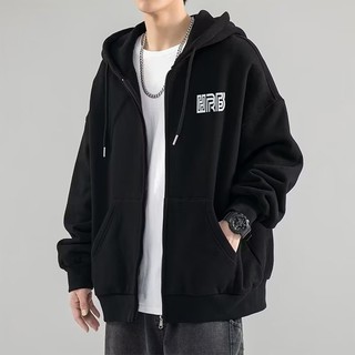 Áo khoác hoodie nỉ dành cho nam màu xám đậm mùa xuân thu mới hợp thời trang