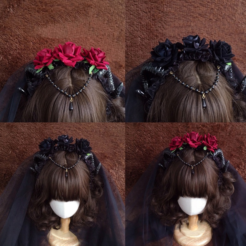 Vòng Đeo Tóc Gothic Cho Phụ Nữ và Cô Gái, Thích Hợp cho Halloween