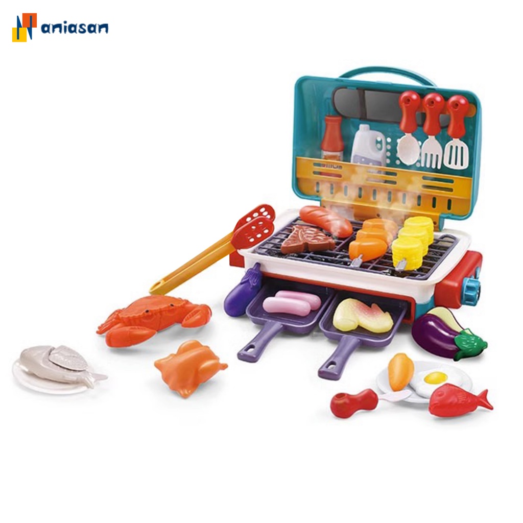 (aniasan) Bộ Đồ Chơi Nướng bbq Điện Tử Có Đèn Và Sương Mù Hoàn Hảo Cho Trẻ Em