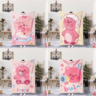 Zanmang Loopy chăn flannel hồng dễ thương, in một mặt, điều hòa không khí, quà tặng cho gia đình và bạn bè