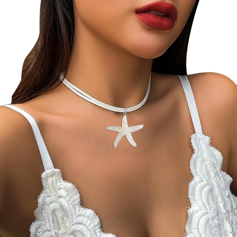Coo Vòng Cổ choker Nhiều Lớp Mặt Sao Biển Lớn Thanh Lịch Thời Trang Dự Tiệc Đơn Giản
