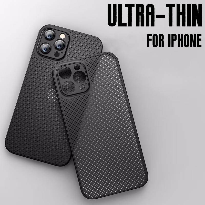 Ốp Điện Thoại Lưới Tản Nhiệt Thoáng Khí Cho iphone 14 13 12 11 pro max plus
