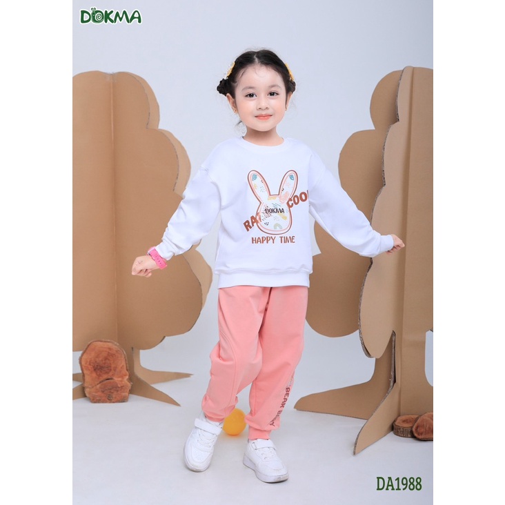 (13-25kg) Áo Dài Tay Bé Gái In Hình Cute Dokma DA1892 DA1988 DA3288