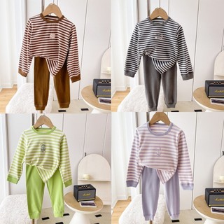 1-12 Tuổi Trẻ Em Bé Trai Bé Gái Bộ Đồ Ngủ Bộ Đồ Ngủ Cho Bé Tập Đi 100% Cotton Màu Sọc Bộ Đồ Ngủ Váy Ngủ