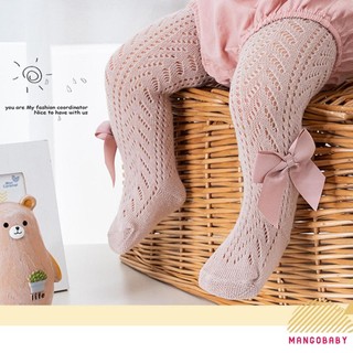 Mg-baby Bé Gái Quần Cáp Đan Liền Mạch Quần Legging Có Nơ Bé Gái Quần Cotton