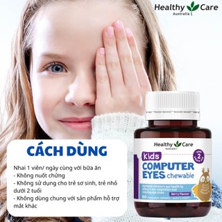 Viên Nhai Bổ Mắt Healthy Care Kids Computer Eyes Úc -Bảo Vệ Thị Lực, Giảm Mỏi Mắt Cho Bé Từ 2 Tuổi