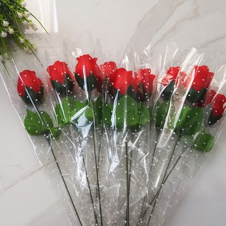 Bó Hoa Hồng Giả Bằng Vải flannel Trang Trí Nhà Cửa / Lễ Tình Nhân