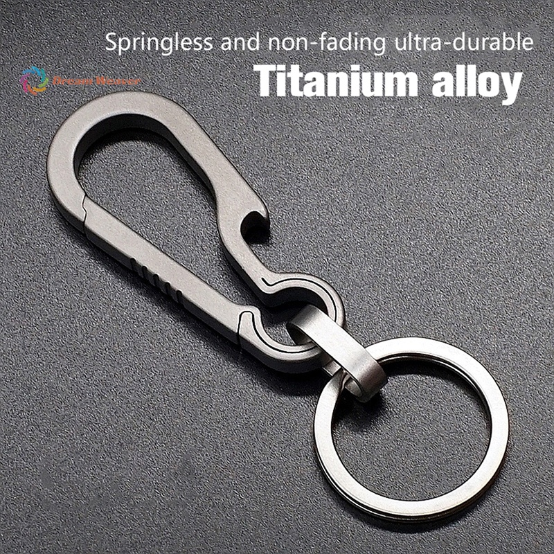 Dụng cụ ngoài trời Móc titan hợp kim, vòng chìa khóa ô tô, mặt dây chuyền, quà tặng cho nam mới
