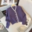 Áo Khoác cardigan Dệt Kim Mềm Dáng Rộng Cổ Chữ v Phối Ren Thời Trang Xuân Thu Cho Nữ