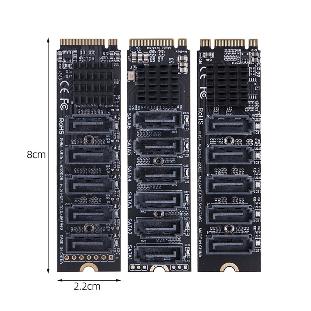 Card Mở Rộng m.2 Sang sata 3.0 m2 m Lừa Pcie 5 / 6 Cổng sata3.0 6gbps Thẻ