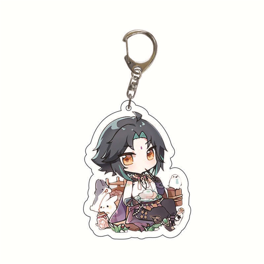 Móc Khóa Bằng Acrylic Họa Tiết Hoạt Hình Anime Genshin Va Chạm Kunikushi Morax Kaeya Xiao Hu Tao Tartaglia